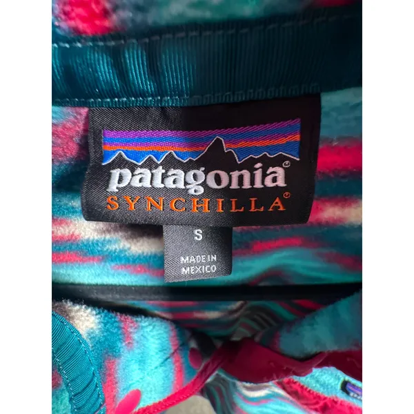 Patagonia Synchilla Snap-T Fleece S Teal Pink Southwest Aztec FA15 - Image 2