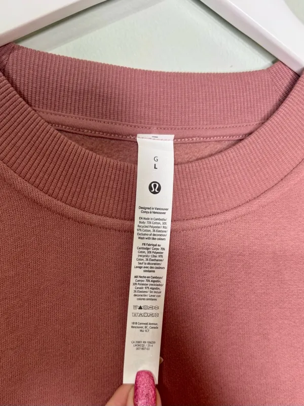 Lululemon Women’s Steady State Oversized Crew Sweatshirt Red Clay Large NWT - Image 8