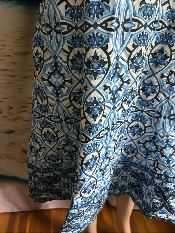 The Limited Women’s Blue & White Floral Sleeveless Printed A-Line Dress 14 - Image 6