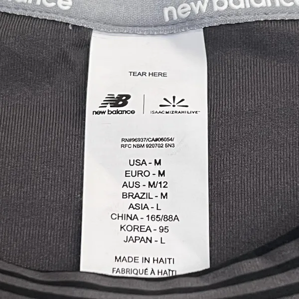 New Balance Isaac Mizrahi Live Shirt Women's Medium Black Striped Tee Activewear - Image 6