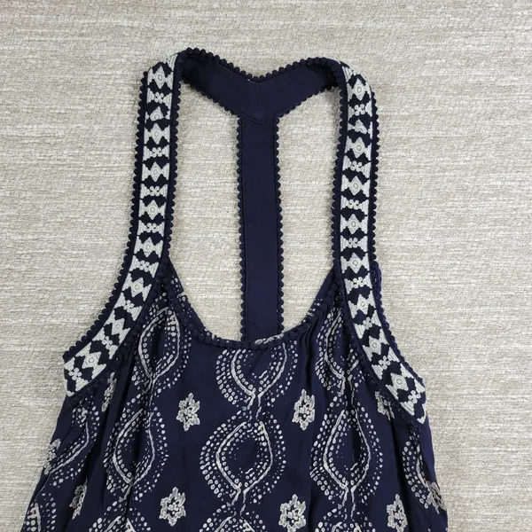 Abercrombie & Fitch Maxi Dress Womens XS Navy Racerback Tiered Empire Babydoll - Image 13