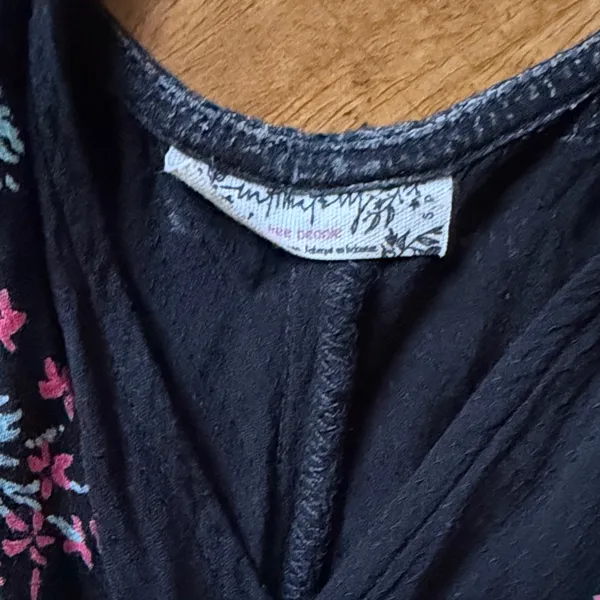 Free People Black Dress with Floral - Image 2