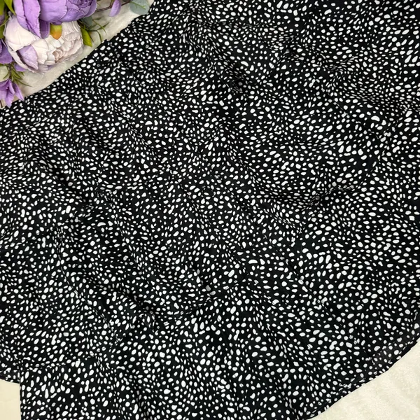 Very J NWT Boutique Black and White Polka Dot Tiered Skirt - Image 3