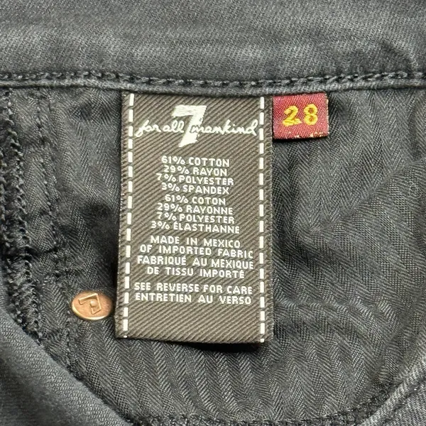 7 For All Mankind Gwenevere Skinny Jeans Women's Size 28 Black Stretch Designer - Image 5