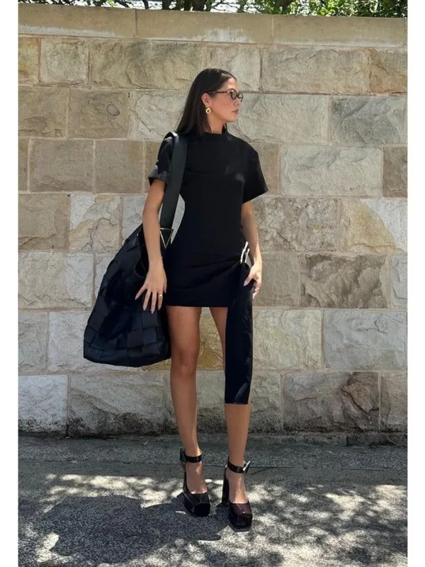 Lioness Martini Mini Dress in Onyx Medium New Womens Tailored Shirtdress - Image 11