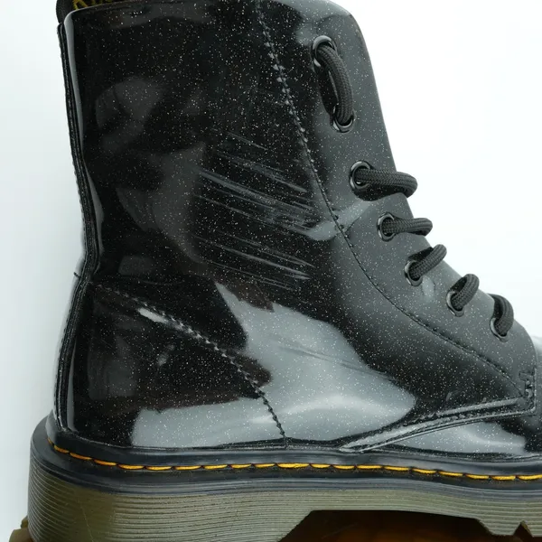 Dr‎ Martens Luana Combat Boots Womens 10 Black Patent Leather Glitter Sparkle - Image 8