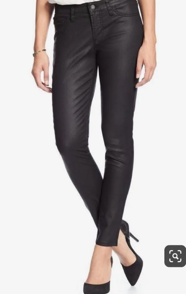 🆕 NWT Banana Republic High Rise Straight Leg Ankle Jeans Wax Coated Black Sz 26 - Image 6