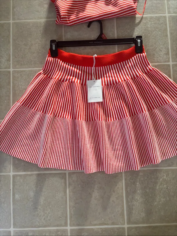 Free Assembly stripped Skirt Set M Orange Size M - Image 7