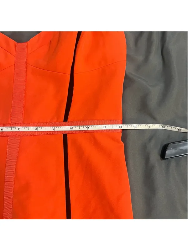 Rebecca Minkoff Orange Sheath Dress Size 0 Adjustable Straps - Image 7
