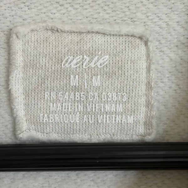 Aerie Women Medium Oatmeal Heather Sherpa Lined Hood Full Zip‎ Hoodie Sweatshirt - Image 5