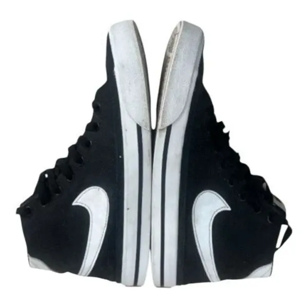 Women’s Nike Court Legacy Canvas Sneakers Size 7 Mid Black White Lace Up Shoes - Image 5