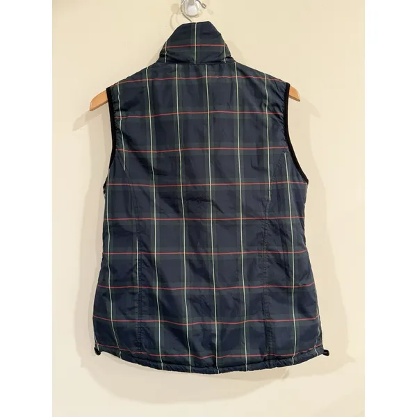 Golfino Women's reversible Quilted Vest Plaid Black 12 Preppy Athleisure Golf - Image 3