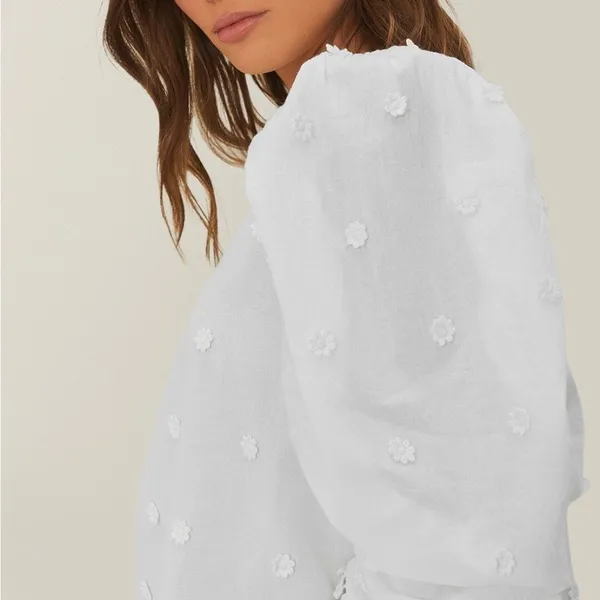 NWT Off-White 3d Flowers Cotton Blouse S - Image 3