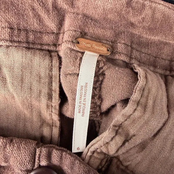 Free People Hard Crushin' Plush Cargo Pants Chocolate Merlot Utility Gorpcore 6 - Image 9