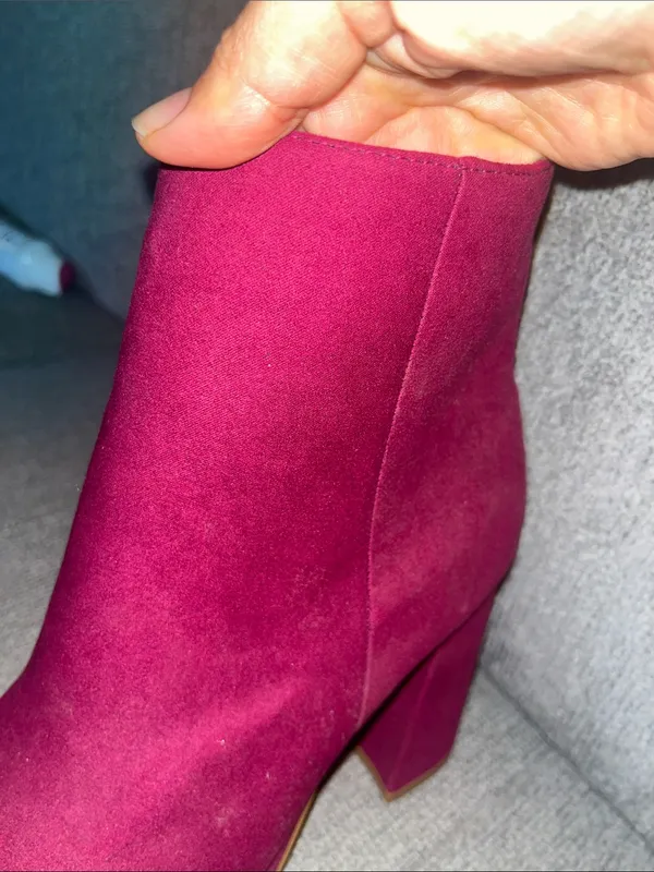 Shoe Dazzle fuchsia Suede Ankle Booties - Image 4