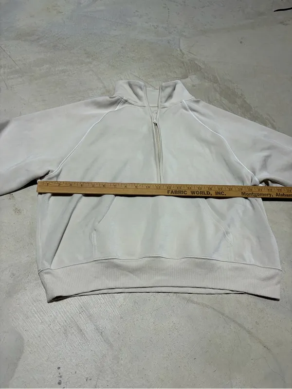 Aerie offline Half-Zip Pullover Sweatshirt in Light Beige/Cream xl - Image 5