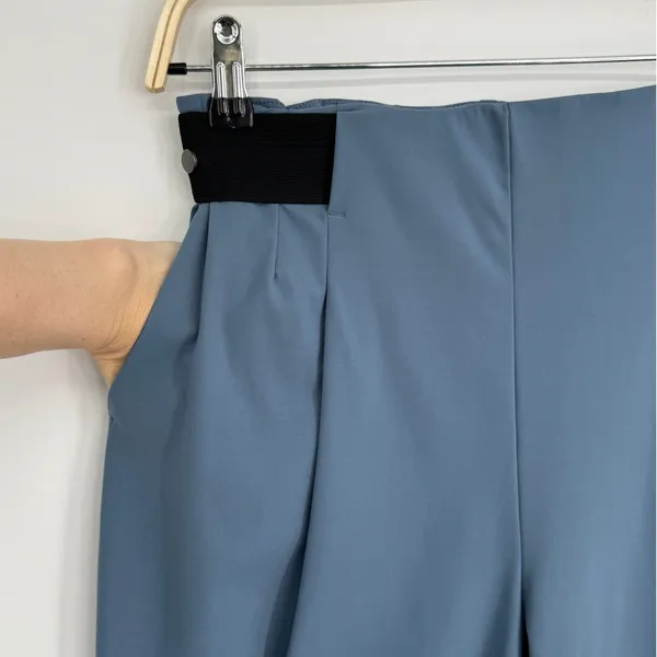 ADAY Turn It Up Pants Size Small Lake Blue High Waist Tapered Pleated Workwear - Image 3