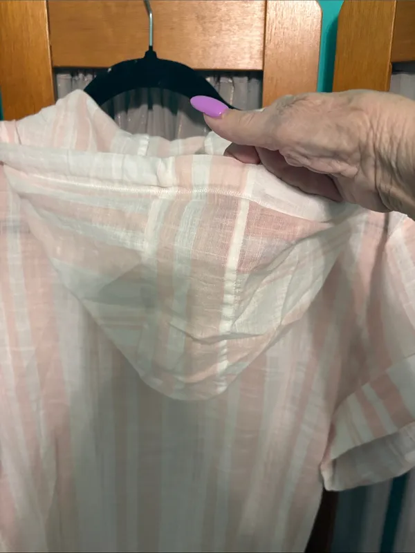 Tavik Pink and White Striped Romper Jumpsuit - Image 9