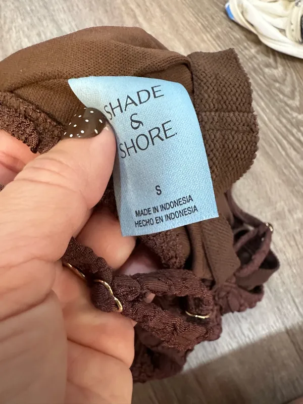Shade & Shore Brown Cheeky One‎ Piece Swimsuit Size Small NWT - Image 4