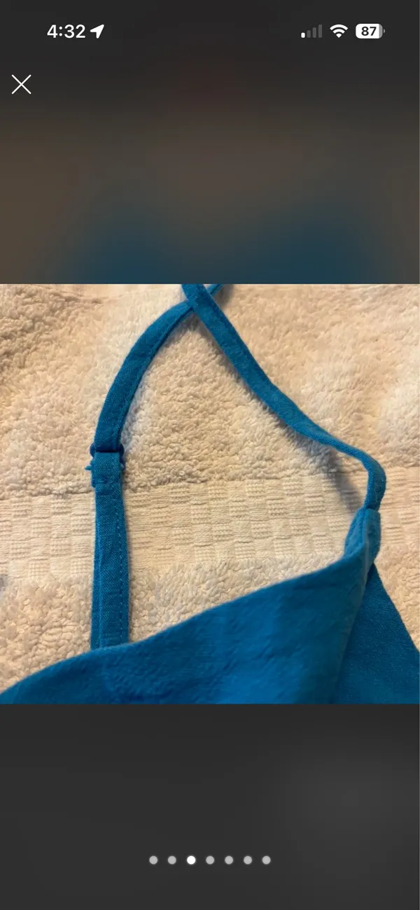 SheIn Blue cami/halter top 100% cotton with tie front detail #summer y2K indie fairy croquette resort vacation coastal festival - Image 3
