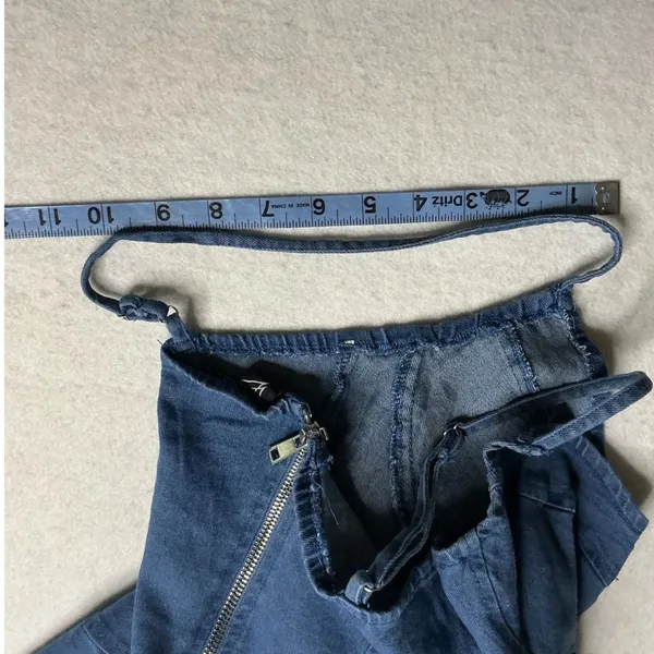 Windsor Womens Small Blue Denim Mini Dress Bustier Bodice Adjustable Straps Zip - Image 7