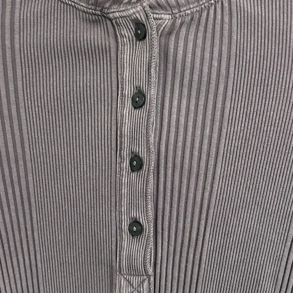 Aerie Charcoal Long Sleeve Henley Top Jrs. - Image 2