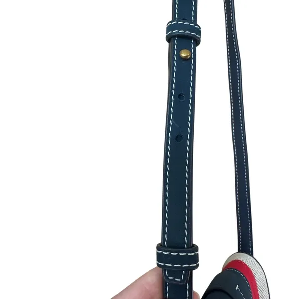 Tory Burch Maritime Stripe Crossbody Canvas Red‎ Ivory Nautical - Image 9