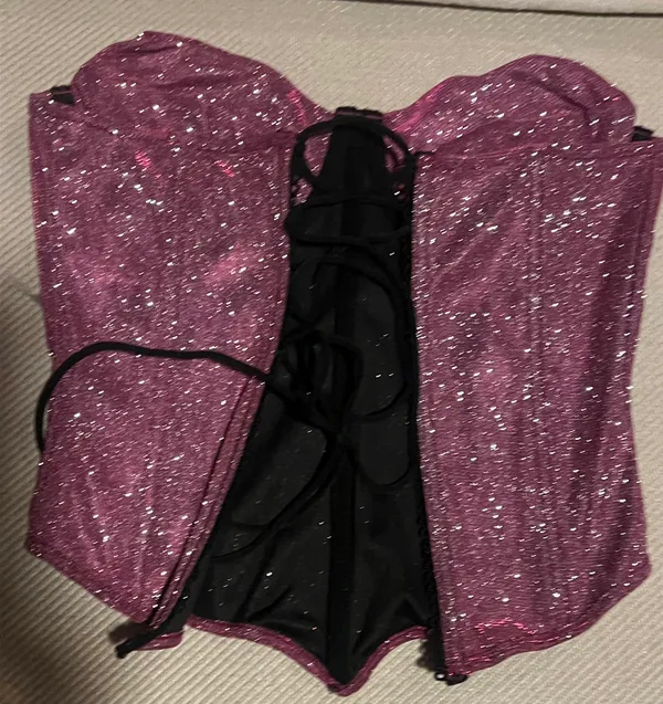 Bustier Glitter And Mesh Top Purple - Image 2