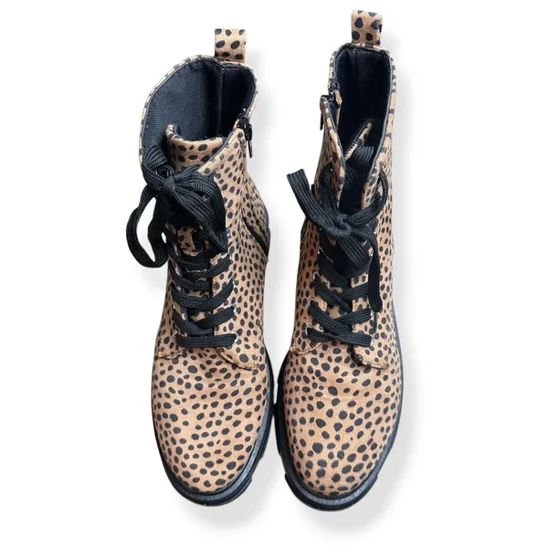 Olivia Miller Womens Normie Combat Boots Animal Print 8 Chunky Lug Sole Edgy - Image 9