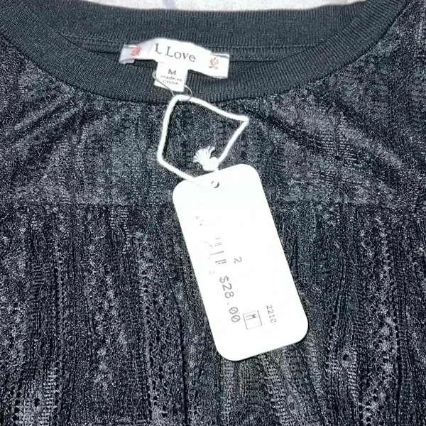 L Love Black Lace Bare Shoulder Blouse NWT 072626 - Image 3