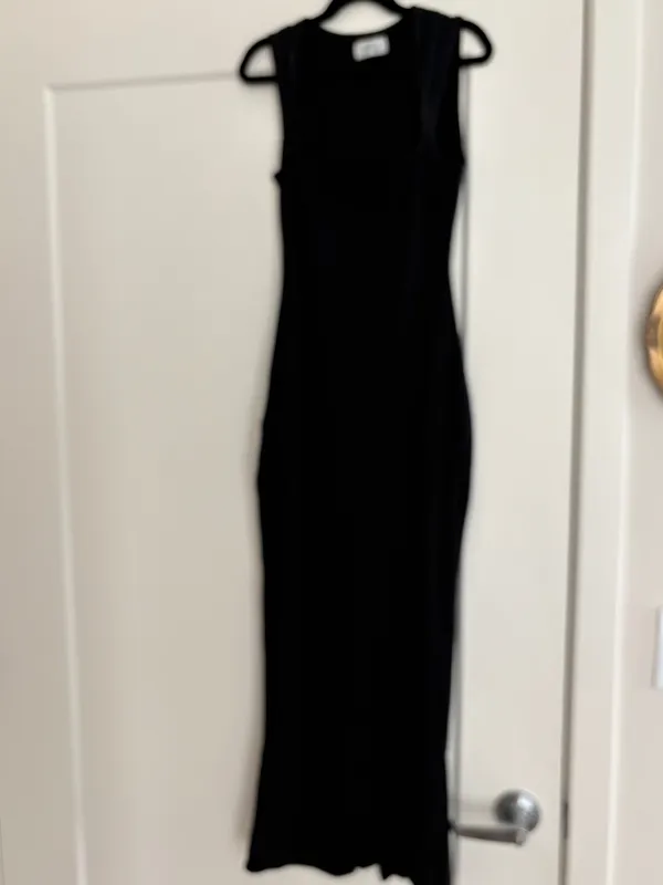 Oh Polly square neck, midi dress in black - Image 3