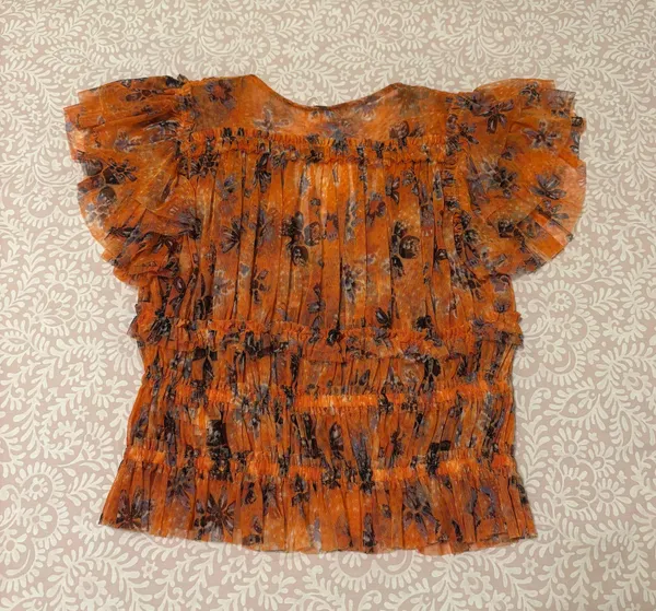Free People Orange Floral Blouse - Image 7