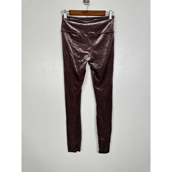Alo Yoga High Waist Lush Velvet‎ Leggings Purple Brown Crushed Velvet Small - Image 2
