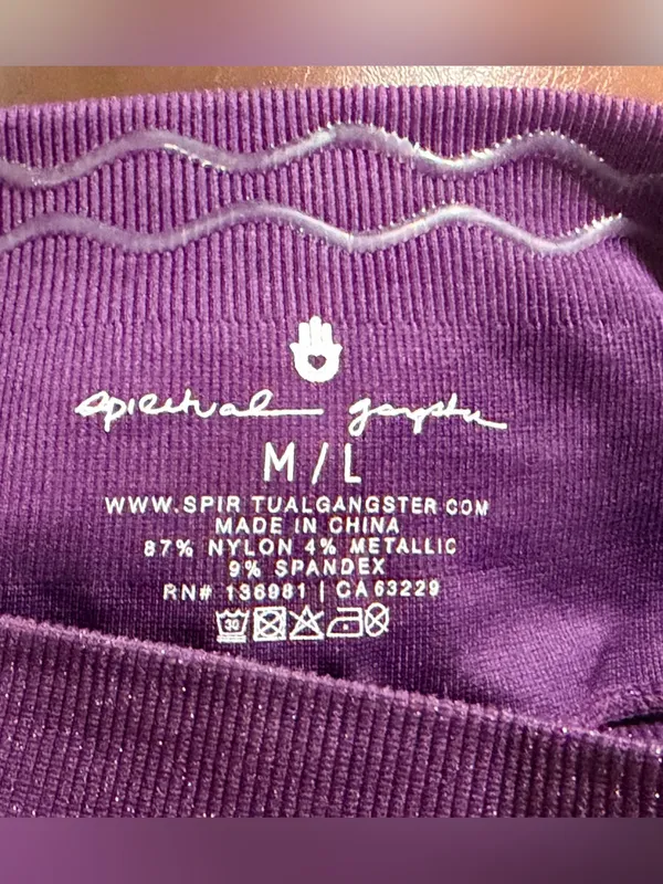 Spiritual Gangster Seamless Love Leggings M/L medium Large purple - Image 9