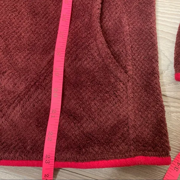 Patagonia fleece retool pocket snap popover maroon sz‎ S - Image 3