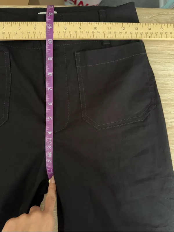 Anthropologie Maeve 25 Colette Full Length Wide Leg Pants Black Relaxed Office - Image 8