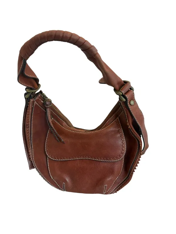 BCBGMaxAzria Brown Y2K Purse Shoulder Bag 2000s Retro Vintage Small Boho Slouch - Image 8