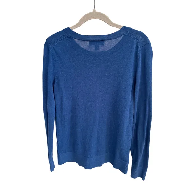 Banana Republic Forever Sweater XS Blue Merino Blend Crew Neck Lightweight Knit - Image 9