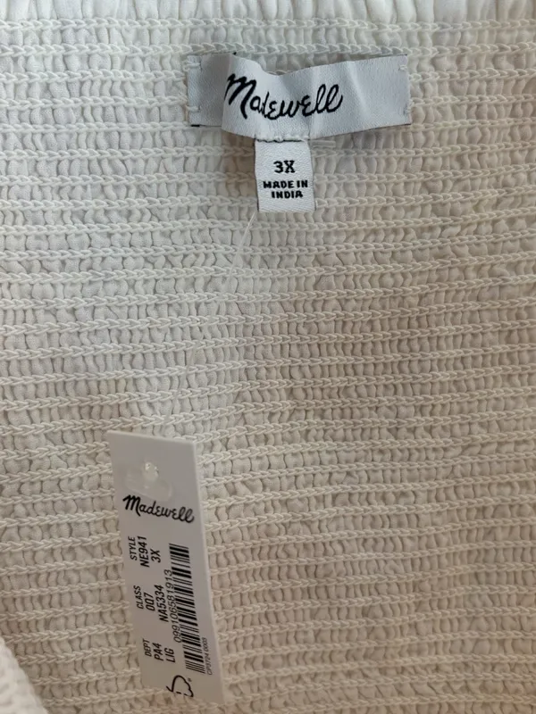 Madewell Embroidered Lucie Midi Dress 3X Off White Cotton Cottagecore - Image 8