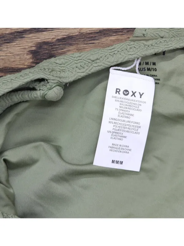NWT Roxy Womens One Piece Plunge Swimsuit 434001983 Oil Green M - Image 8
