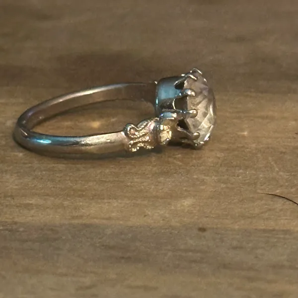 Vintage Austrian Crystal Ring Silver - Image 6