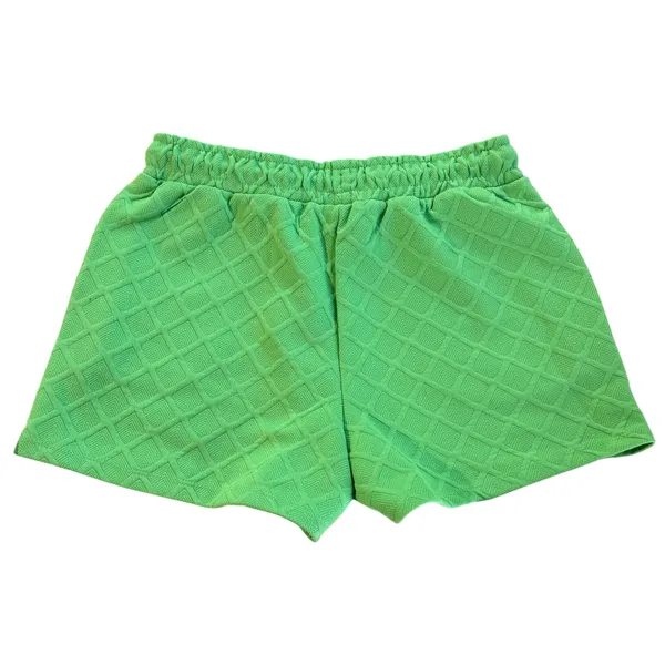 Mary Square Claire Textured Shorts Women S Green Athleisure‎ Preppy Loungewear - Image 7