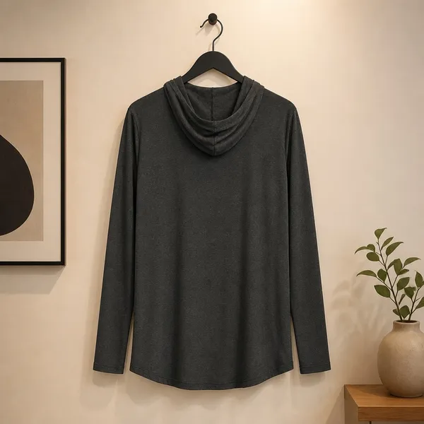 Athleta Purist Hoodie Charcoal Gray Crossover Wrap Front Top 486073 Small - Image 3