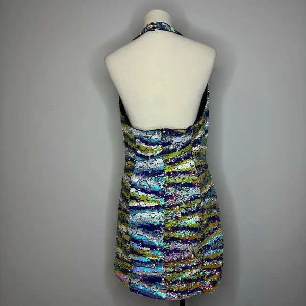 Nasty Gal- Premium Marble Sequin Asymmetric Mini Dress - Image 5