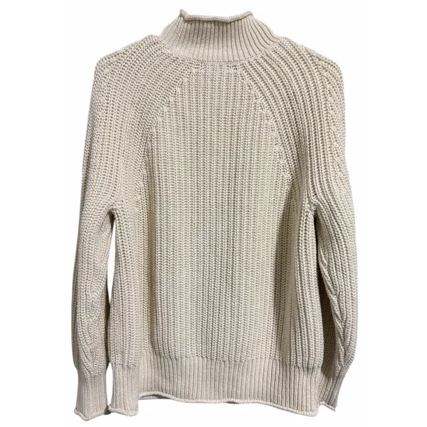 J. Crew‎ Relaxed Rollneck Sweater Linen Women's Size Small - Image 2