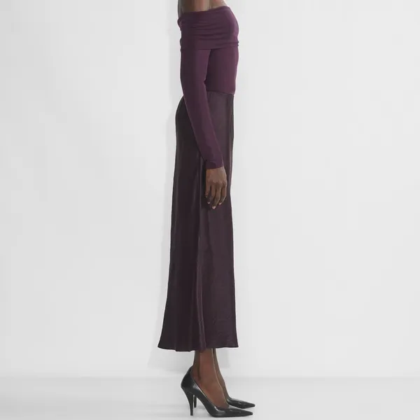 NWT Babaton Slip‎ Satin Maxi Skirt in Noble Purple Size 00 - Image 9