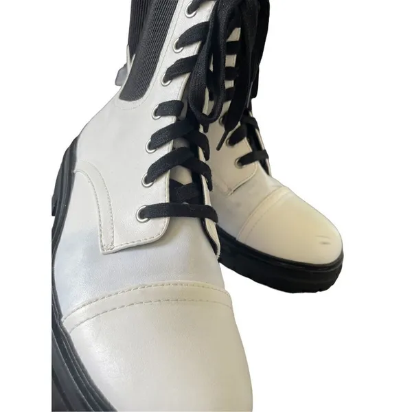 Circus by Sam Edelman Giovanny White / Black Combat Boot 9M Moto Boot/ Winter - Image 5