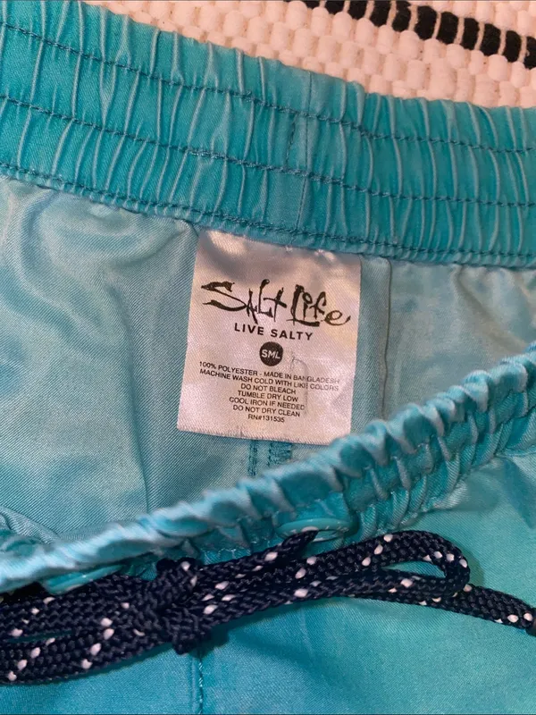Salt Life Women's Teal Drawstring Athletic Swim Shorts - Image 3