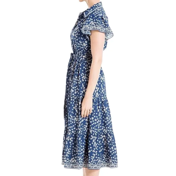 MAX STUDIO Short Sleeve Midi Dress with Tie Waist, Size Medium, New w/o Tag - Image 2