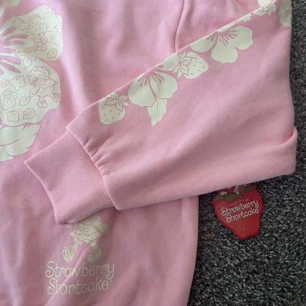 PacSun Pink Strawberry Shortcake Flower Crewneck - Image 3